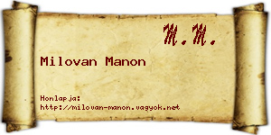 Milovan Manon névjegykártya